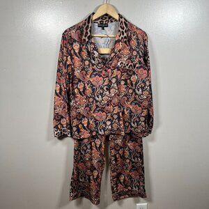 Generation Love Odessa Pajama Set Size Medium Sleep Paisley Leopard Mixed Print